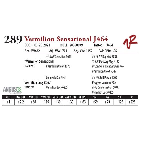 VERMILION SENSATIONAL J464