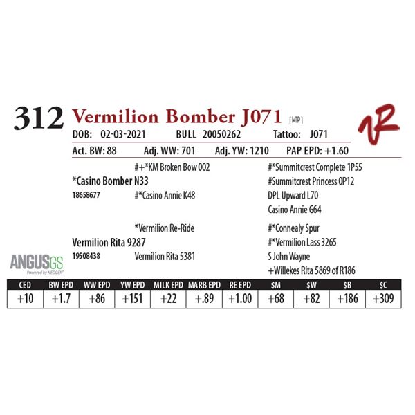 VERMILION BOMBER J071