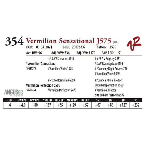 OUT OF SALE - VERMILION SENSATIONAL J575