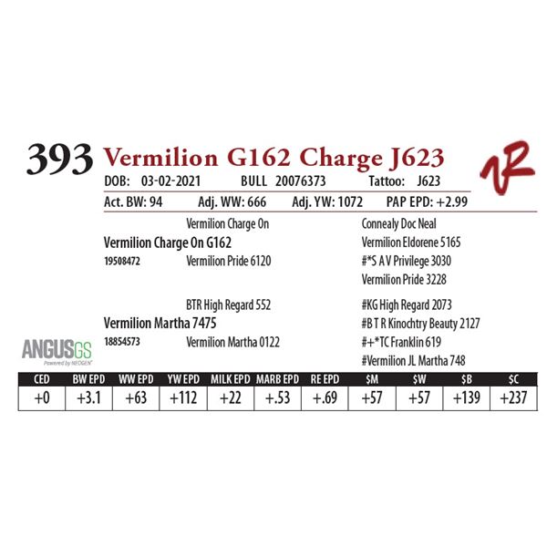 VERMILION G162 CHARGE J623