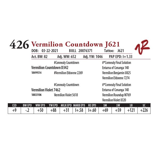 VERMILION COUNTDOWN J621