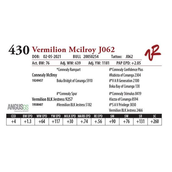 VERMILION MCILROY J062