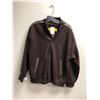 Image 1 : Men's Bishop Bomber Jacket - Amsterdam Style - Size L - Maroon felt with leather accents