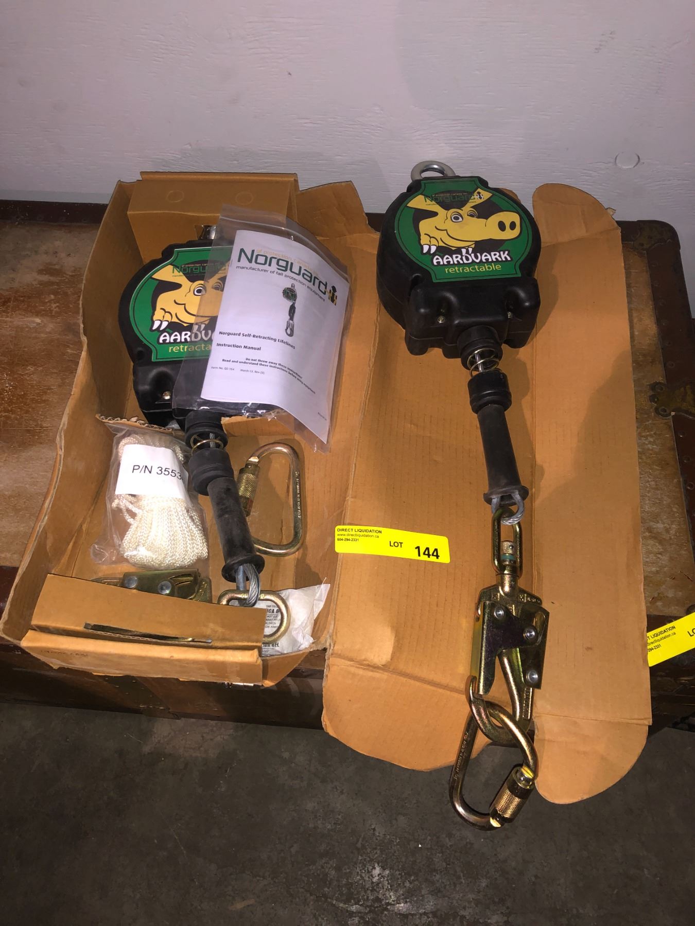 Fall Protection Equipment two Aardvark self retracting Lifeline