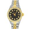 Image 2 : Rolex Ladies Two Tone Black Diamond Oyster Perpetual Datejust Wristwatch