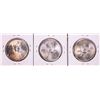 Image 2 : Lot of (3) 1980 Mexico Onza Silver Coins Nice Toning