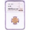 Image 1 : 1852 $2 1/2 Liberty Head Quarter Eagle Gold Coin NGC AU58