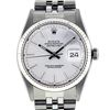 Image 1 : Rolex Mens Stainless Steel Slate Grey Index Datejust Wristwatch