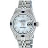 Image 2 : Rolex Ladies Stainless Steel MOP Diamond & Sapphire Datejust Wristwatch