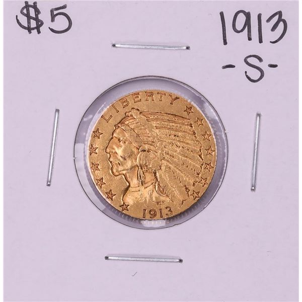 1913-S $5 Indian Head Half Eagle Gold Coin