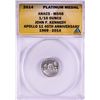Image 1 : 2014 Proof 1/10 oz Platinum JFK Apollo 11 Anniversary Medal ANACS MS68