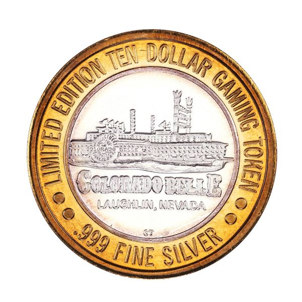 .999 Silver Colorado Belle Laughlin, Nevada $10 Casino Limited Edition Gaming Token