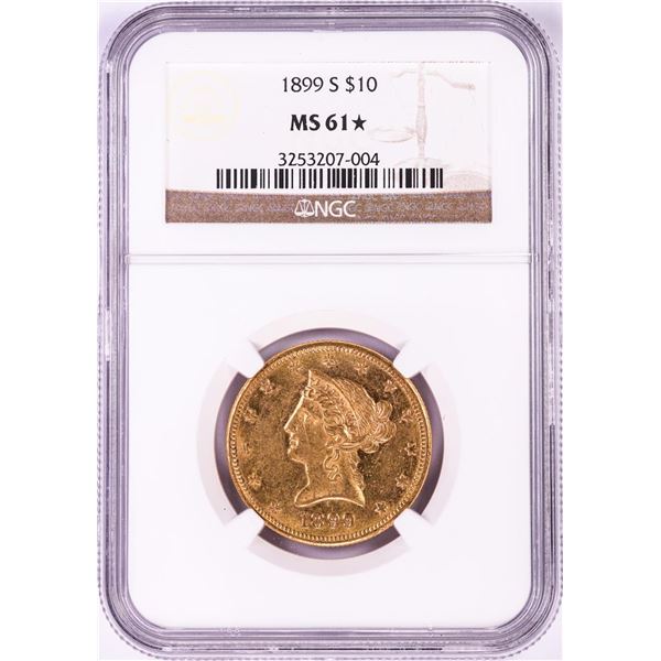 1899-S $10 Liberty Head Eagle Gold Coin NGC MS61* STAR