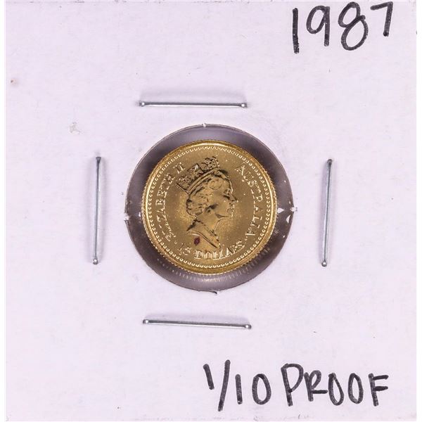 1987 Australian Proof $5 1/10 oz. Gold Nugget Coin