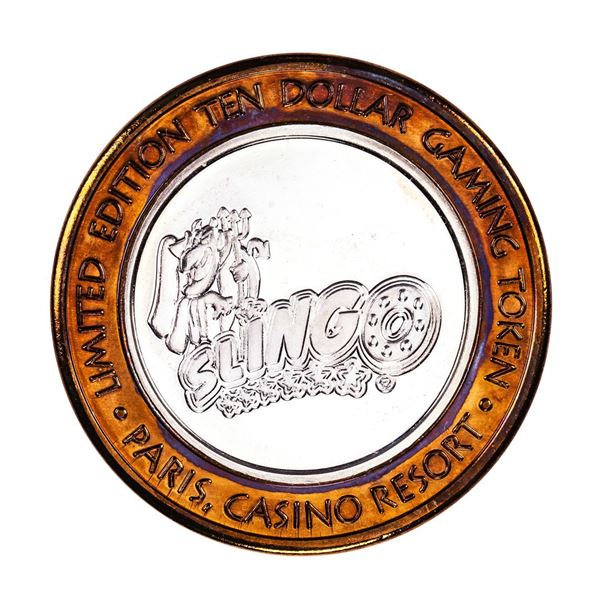 .999 Fine Silver Paris Las Vegas, Nevada $10 Limited Edition Gaming Token