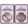 Image 1 : Lot of 1922-1923 $1 Peace Silver Dollar Coins NGC MS64