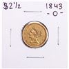 Image 1 : 1843-O Small Date $2 1/2 Liberty Head Quarter Eagle Gold Coin