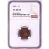 Image 1 : 1891 Indian Head Cent Coin NGC MS62RB