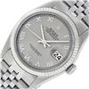 Image 2 : Rolex Mens Stainless Steel Slate Grey Roman Oyster Perpetual Datejust Wristwatch