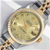 Image 1 : Rolex Ladies Two Tone Diamond Oyster Perpetual Datejust Wristwatch With Rolex Box