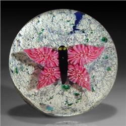 Baccarat 1970 butterfly paperweight