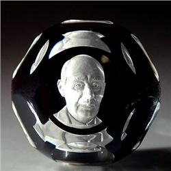 Baccarat faceted Adlai Stevenson paperweight