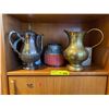 Image 1 : Shelf lot of pitchers, Tea Pot and candle