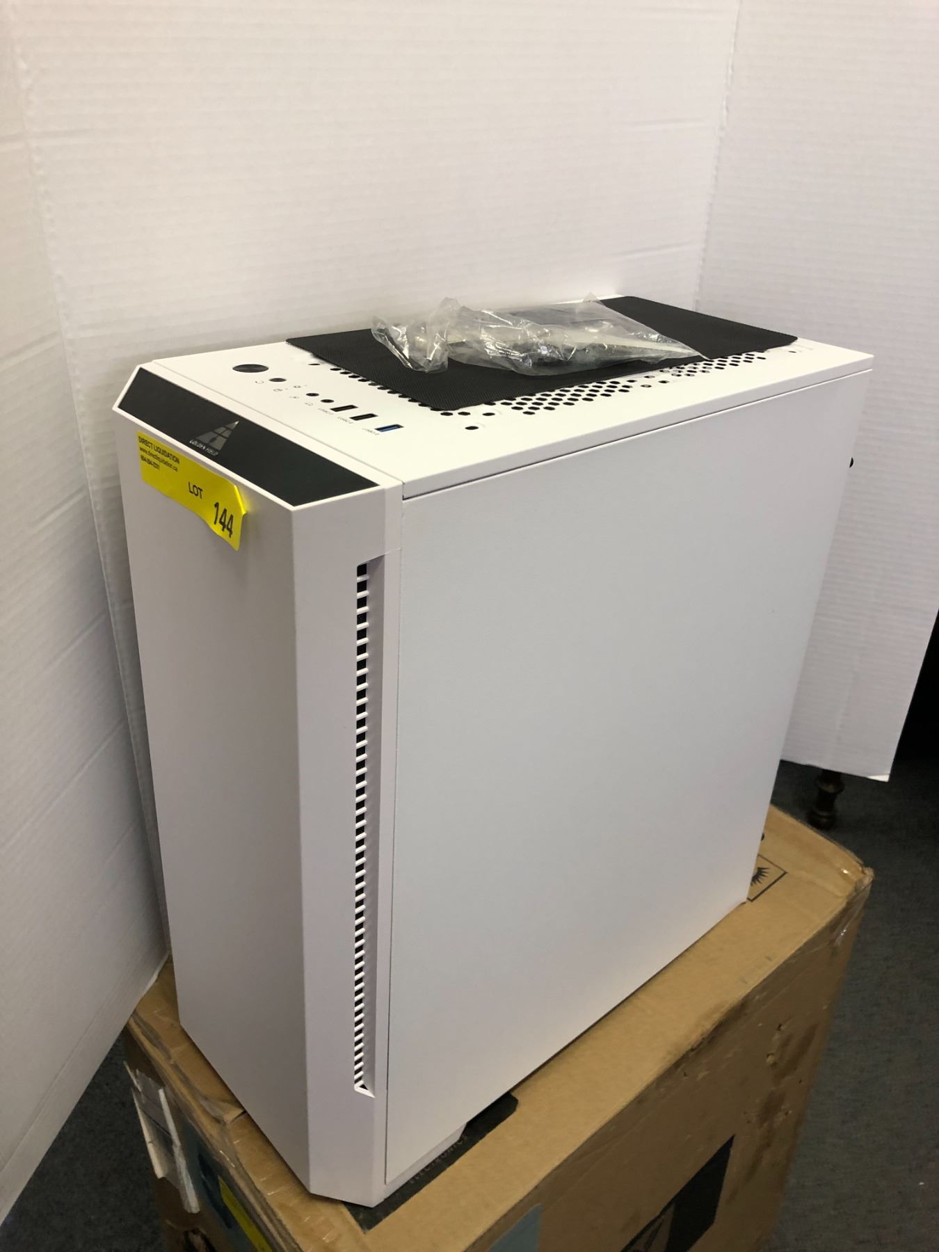 Computer Box - Golden Field - White with black plexiglass side