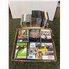 Image 2 : Two boxes of mixed DVD's and CDs and Small Shelf with DVD's and CD's