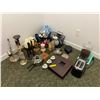 Image 1 : Group Lot of Set Décor Items - Including Light fixtures,  curio Boxes, Vases, Candle holders, etc.