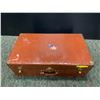 Image 2 : Vintage Trunk/Suitcase - 30In x 17in x 10 in - wood and metal - Brown