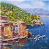 Image 2 : Sam Park, "Portofino" Hand Embellished Limited Edition Serigraph on Canvas, Numbered and Hand Signed