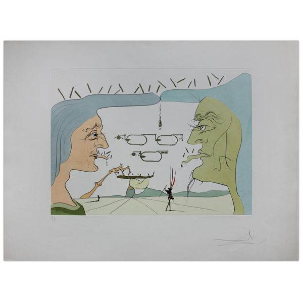 Salvador Dali- Original Engravings with color by pochoir "Le telegraphe "