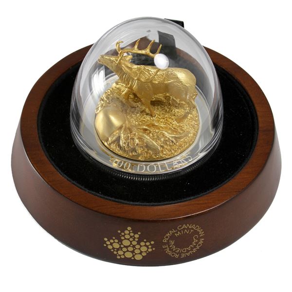 2017 The Royal Canadian Mint $100 Sculpture of Majestic Canadian Animals - Elk .999 Fine Silver Scul