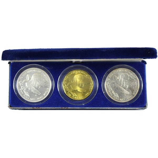 1991 Marshall Islands-Heroes of the Desert Storm 3-Coin Set. Set Includes: $50 1oz .999 Fine Silver;