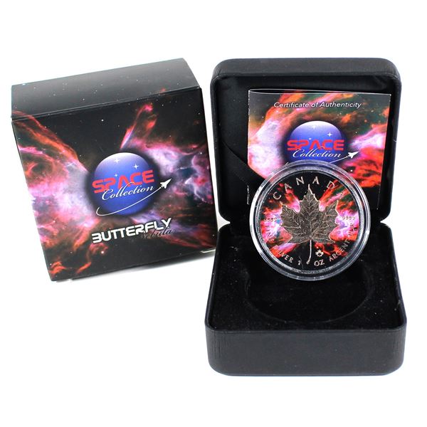 2016 Canada $5 Space Collection-Butterfly Nebula 1oz .999 Fine Silver Coin (Tax Exempt). Mintage of 
