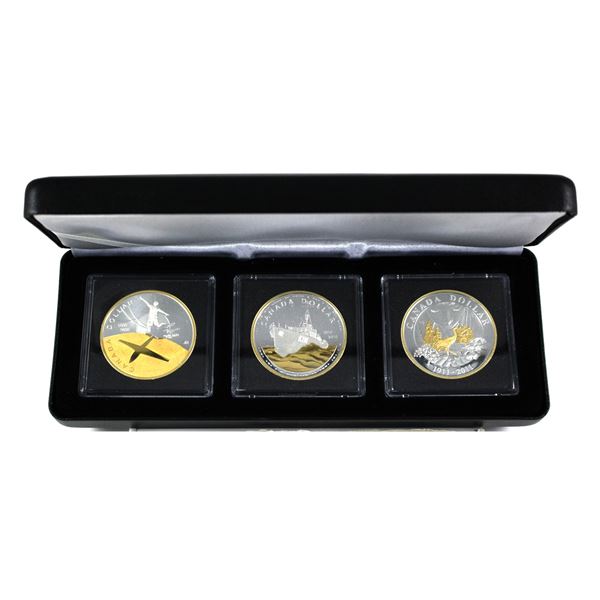 2009-2011 Canada $1 Centennial Gold-Plated Proof Silver Coin Collection. Collections Includes: 2009 