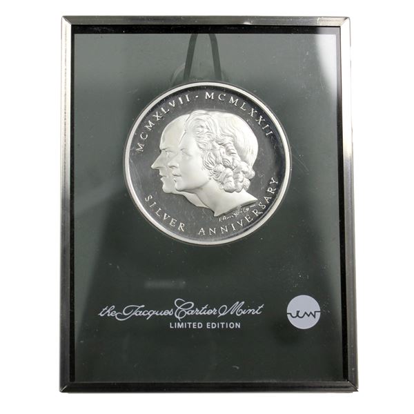 Scarce! 1972 Jacques Cartier Mint, Queen Elizabeth II and Prince Philip Silver Anniversary Medal (19