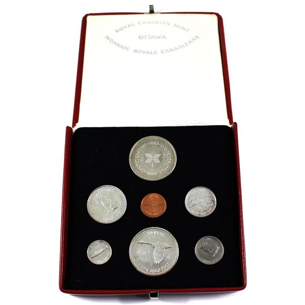 1967 Canada Confederation Centennial (1867-1967) Specimen Set with Medallion. Comes in red leather p