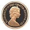 Image 2 : 1984 Great Britain 1/2 Sovereign, 22K Gold Coin in MS-65 Condition (.1177 oz). Encapsuled coin (slig