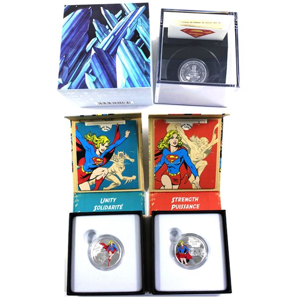 Lot of 3x 2013-2015 Canada DC Comics Fine Silver Coins (Tax Exempt). Lot Includes: 2013 75th Anniver