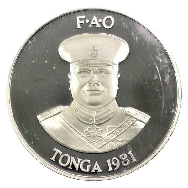 1981 Tonga 2 Pa'anga, World Food Day .999 Proof Silver Coin (1.3521oz). (Tax Exempt)