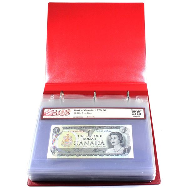 Lot of 24x 1973-1986 Canada $1 & $2 BCS Certified Banknotes in EF-CUNC Original Condition. Very Nice