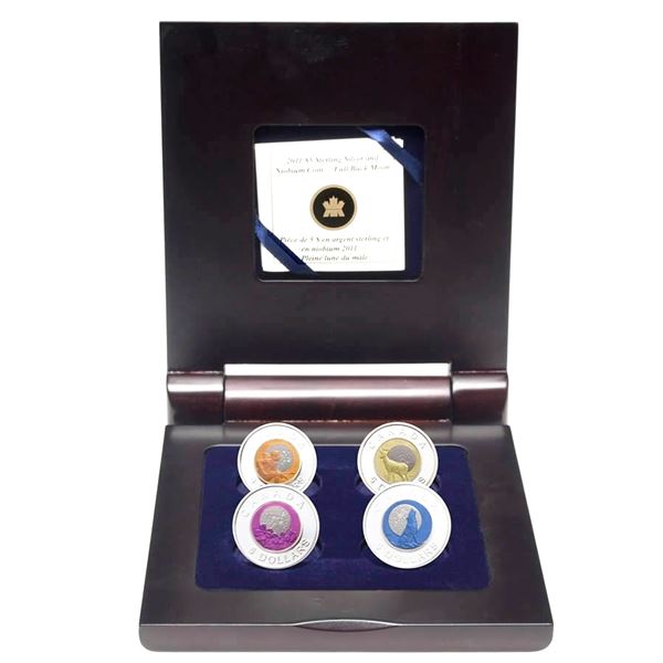 2011-2012 The Royal Canadian Mint: Full Moon Set Sterling Silver and Niobium. Outer sleeve scuffed w