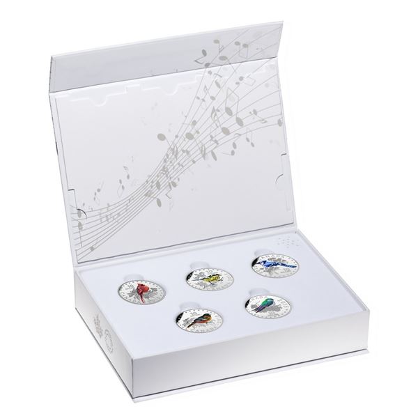 2015 The Royal Canadian Mint: $10 Colourful Songbirds of Canada Set Fine Silver (Tax Exempt). 5 coin