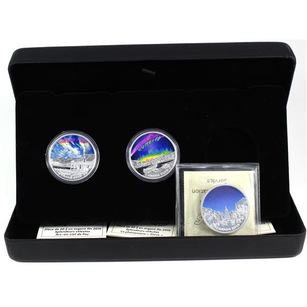 2019 The Royal Canadian Mint $20 Sky Wonders Subscription Set Fine Silver (Tax exempt). 3 coin set f