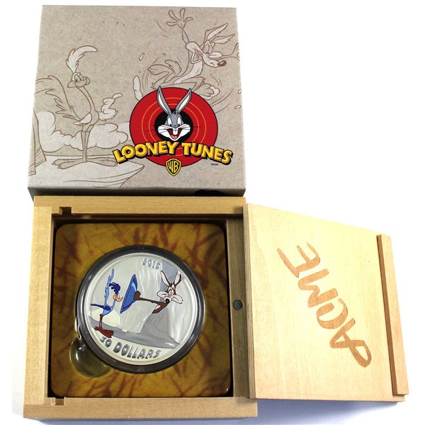 2015 Canada $30 Looney Tunes - Fast and Furryous 2oz Fine Silver (Tax Exempt). Soft gold toning  Com