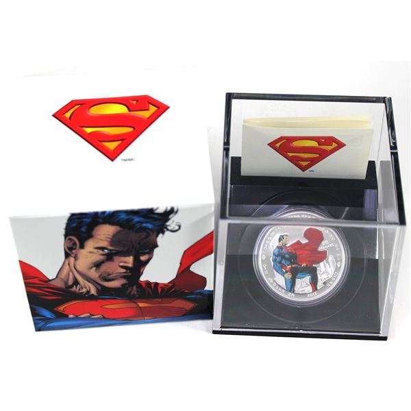 2013 Canada $20 Superman - Man of Steel Fine Silver (Tax Exempt). Comes with encapsuled coin, COA, a
