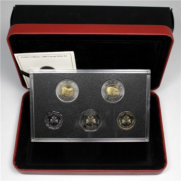 2006 The Royal Canadian Mint 10th Anniversary $2 coin - Concept Test Token Set. Encapsuled set with 