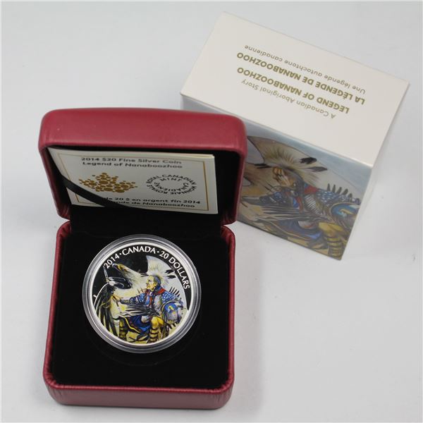 2014 Canada $20 Legend of Nanaboozhoo Fine Silver Coin (Tax Exempt).Comes with encapsuled coin, COA,